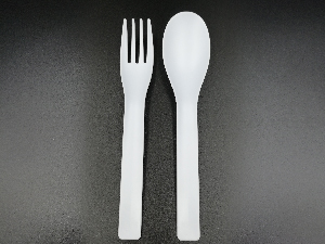White Plastic spoon and folk ช้อน ส้อม พลาสติก สีขาว